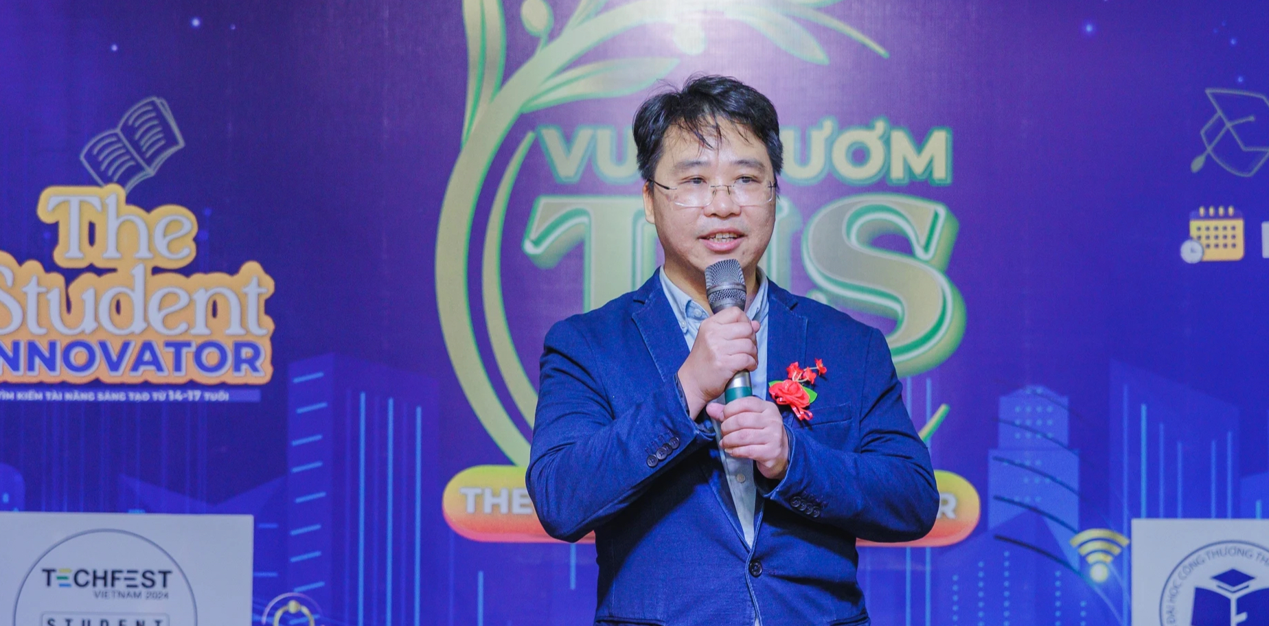 Thêm sân chơi 'Ý tưởng đổi mới sáng tạo bằng tiếng Anh' dành cho học sinh- Ảnh 2. Ông Lê Toàn Thắng, Phó giám đốc Trung tâm hỗ trợ khởi nghiệp sáng tạo quốc gia NSSC; Chủ nhiệm TECHFEST Quốc gia