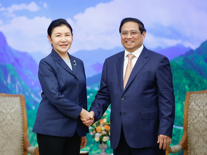 Thủ tướng Chính phủ Phạm Minh Chính tiếp Bộ trưởng Bộ Tư pháp Trung Quốc