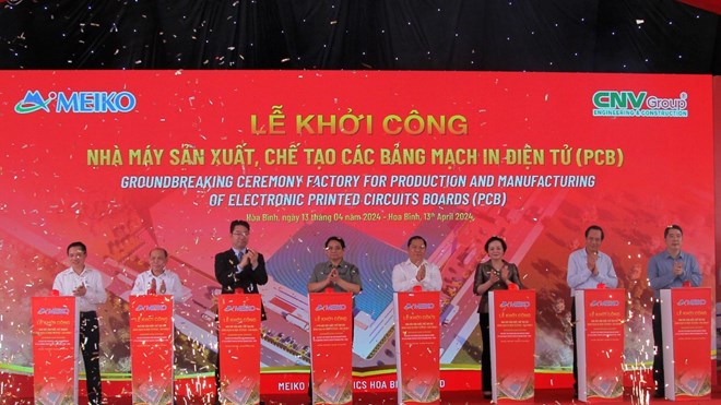 Thủ tướng dự lễ khởi công nhà máy vi mạch điện tử 200 triệu USD ở Hòa Bình