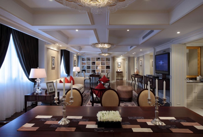 Một căn phòng hạng sang trong khách sạn Sofitel Legend Metropole. Ảnh: khách sạn
