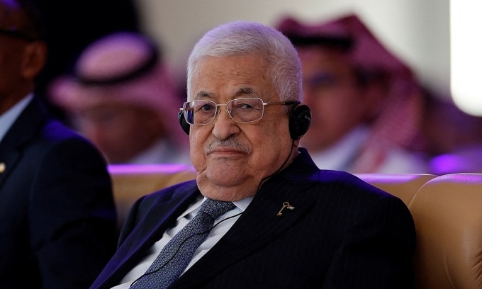 Tổng thống Palestine Mahmoud Abbas tại Riyadh, Arab Saudi ngày 28/4. Ảnh: Reuters