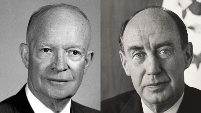 Former President Dwight D. Eisenhower and former Illinois Gov. Adlai Stevenson (White House Historical Society/Archives)