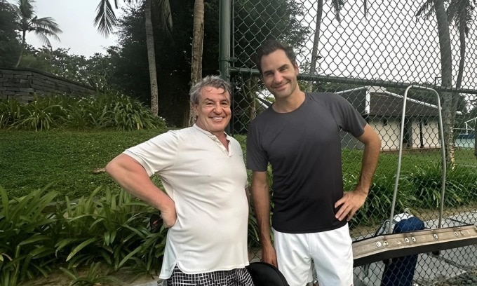 Federer đang đi nghỉ cùng gia đình ở Hội An, Việt Nam. Ảnh: Lệ Thu Guillon