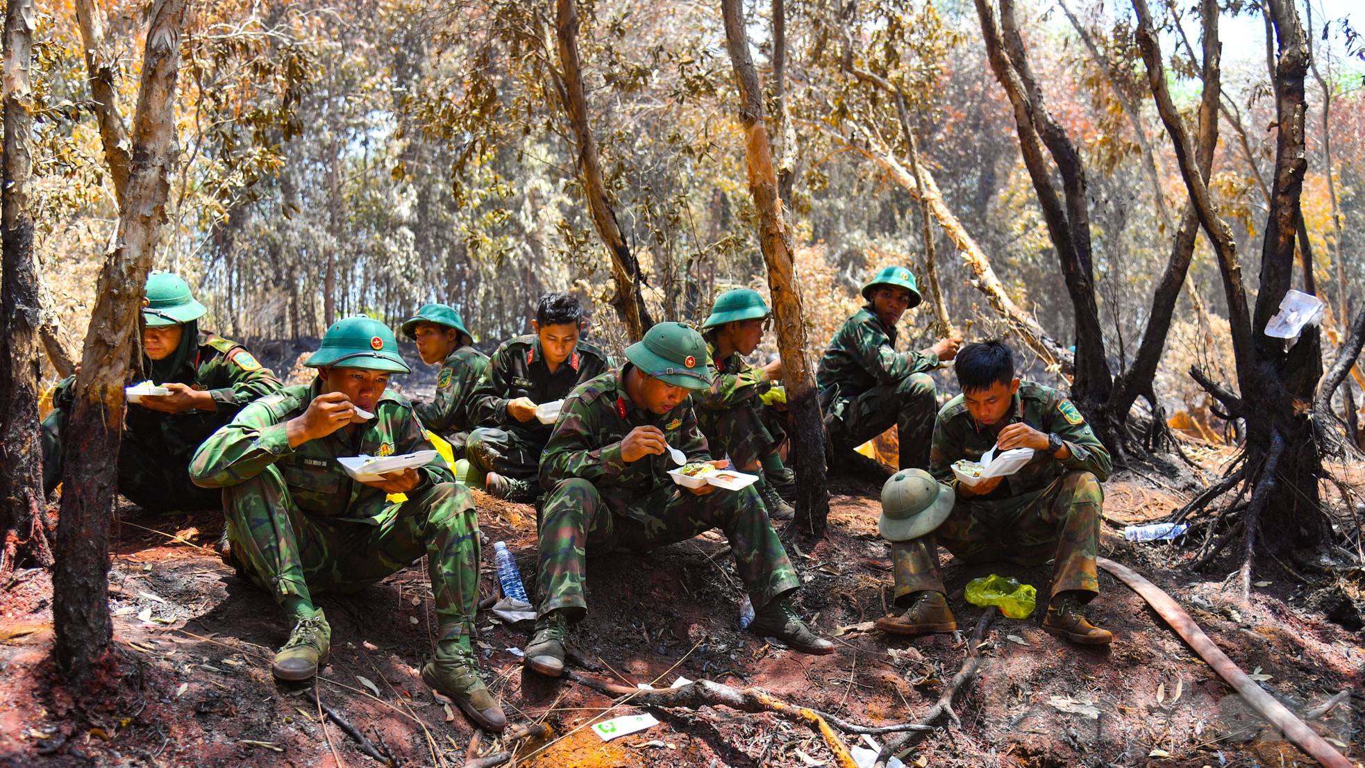 Gần 100 giờ chiến đấu với 'giặc lửa', khống chế vụ cháy rừng ở Kiên Giang ảnh 8