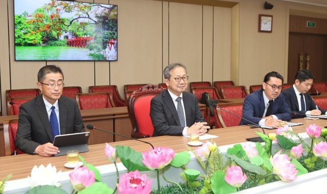 Đại sứ Nhật Bản Yamada Takio phát biểu tại cuộc tiếp.