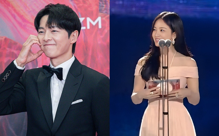 Song Joong Ki (trái) và Song Hye Kyo tại Baeksang 2024 Song Joong Ki (trái) và Song Hye Kyo tại Baeksang 2024