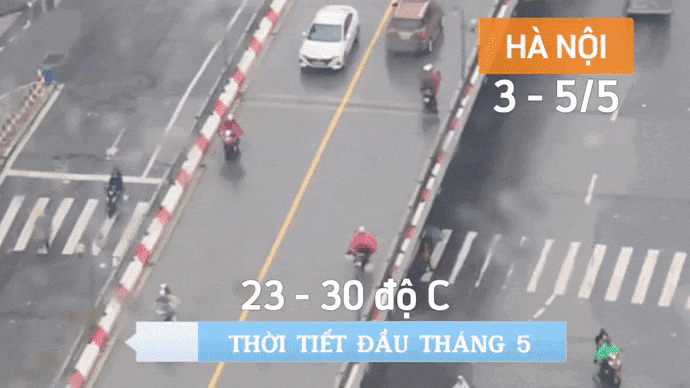 Những ngày đầu tháng 5, Hà Nội đón thêm hai đợt không khí lạnh