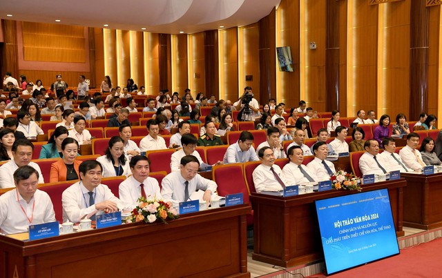 Khai mạc Hội thảo Văn hóa 2024: Chính sách và nguồn lực cho phát triển thể chế văn hóa, thể thao - Ảnh 2. Khai mạc Hội thảo Văn hóa 2024: Chính sách và nguồn lực cho phát triển thể chế văn hóa, thể thao - Ảnh 2.