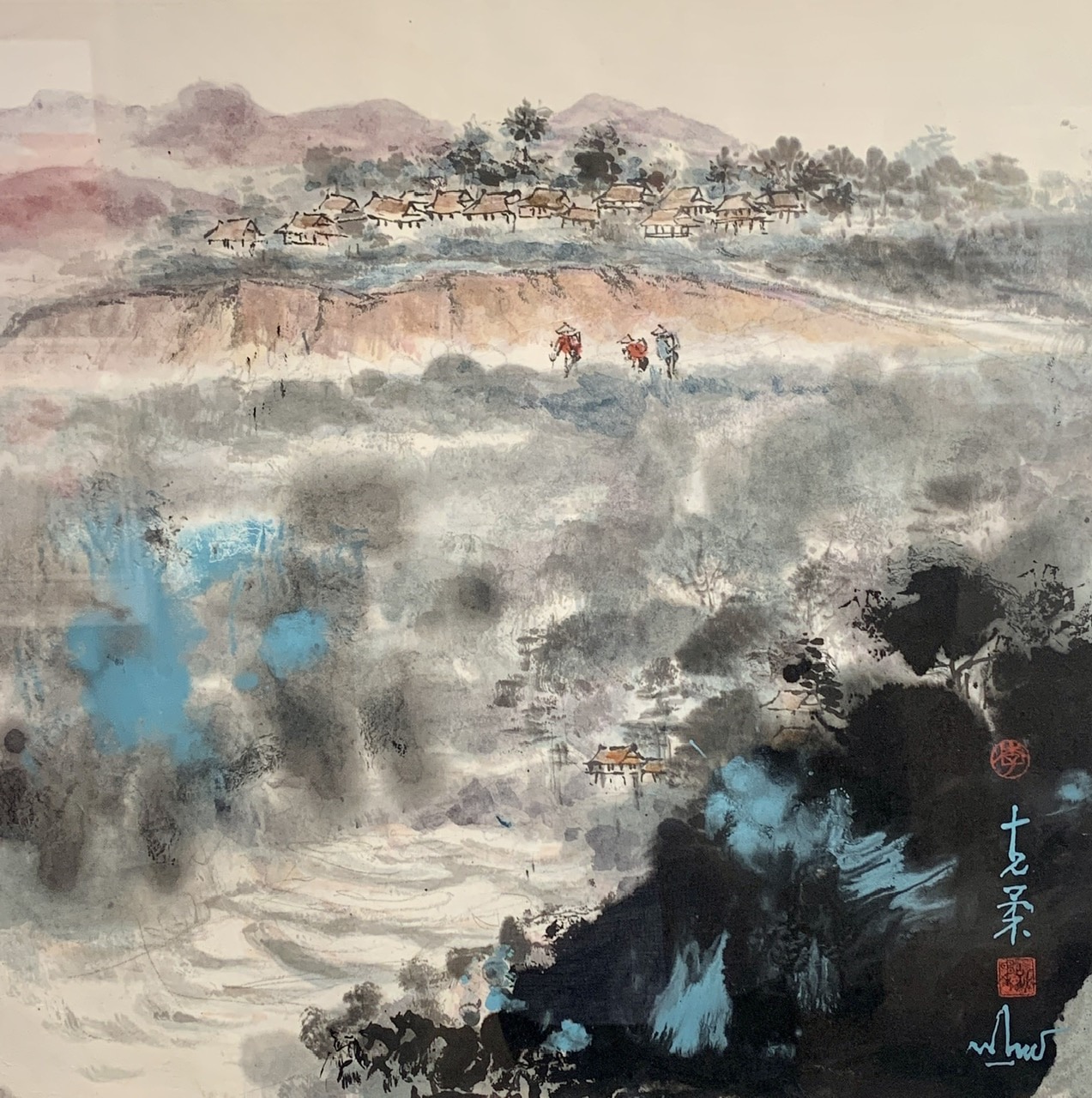 Phong cảnh Pù Luông của họa sĩ Lý Khắc Nhu
