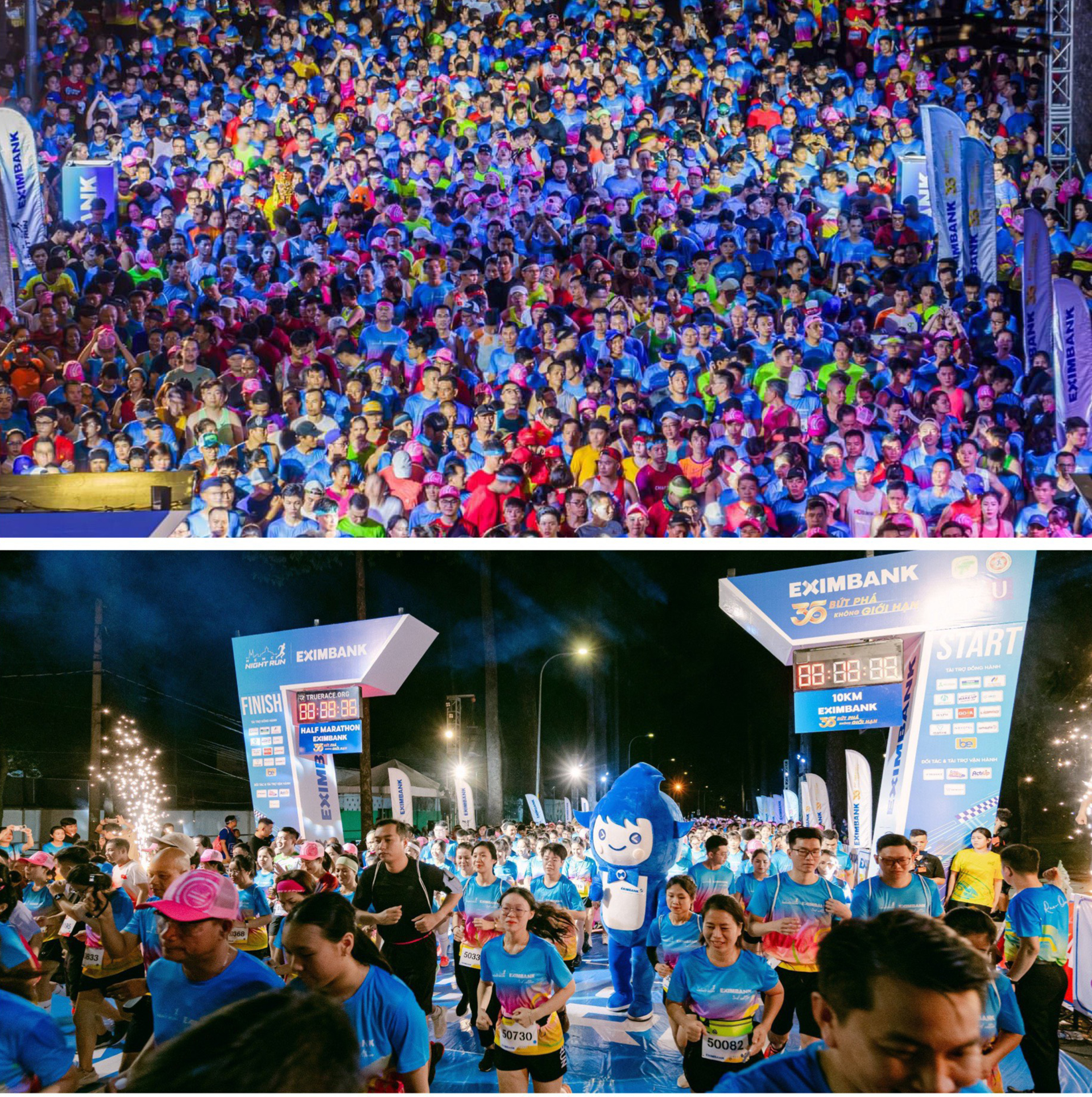 Ho Chi Minh City Night Run Eximbank thành công rực rỡ- Ảnh 2. Đường Trương Định rực sáng trong đêm với sắc áo của các vận động viên