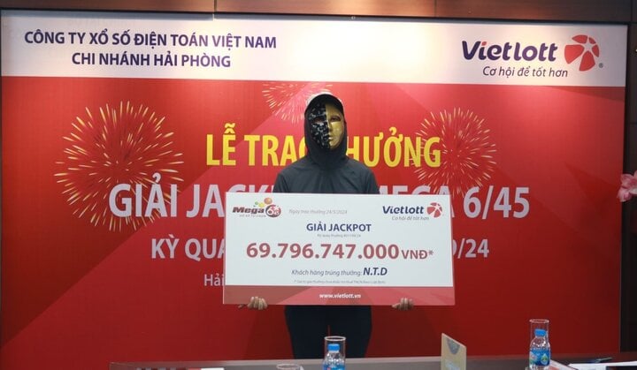 Anh công nhân N.T.D ngụ tại Hải Phòng may mắn trúng gần 70 tỷ đồng. (Ảnh: Đ.V)