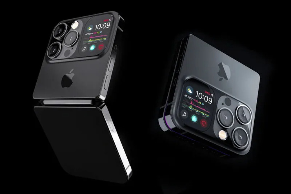 Apple phát triển iPhone màn hình gập có khả năng tự phục hồi- Ảnh 1. Một ý tưởng thiết kế dành cho iPhone màn hình gập của Apple
