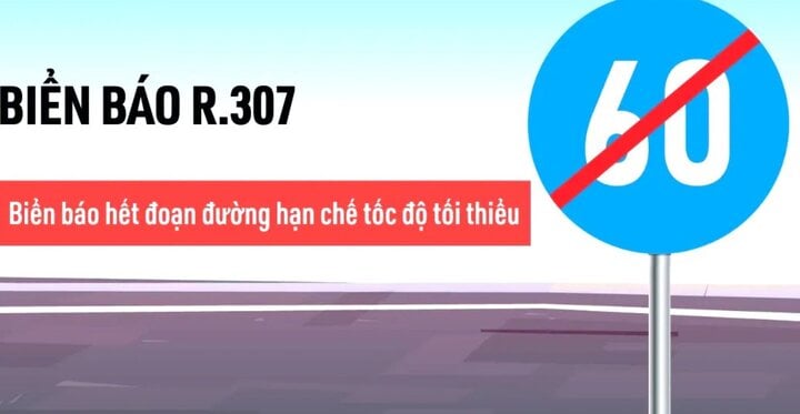 Biển báo hết tốc độ tối thiểu 60km/h.