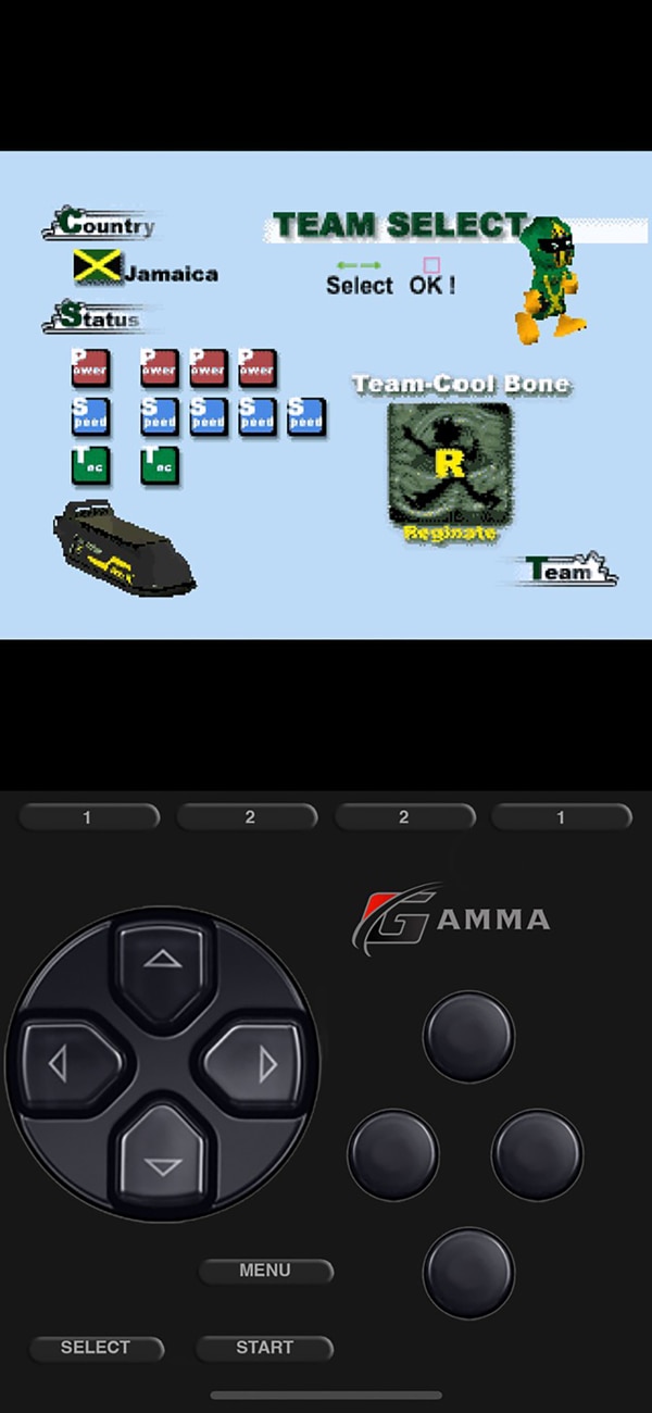 Giao diện chơi game PS1 của Gamma Emulator
