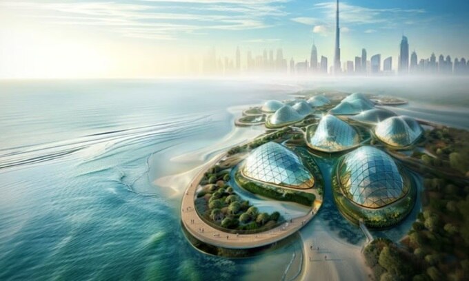 Dự án Dubai Mangroves sẽ trải rộng qua hơn 72 km đường bờ biển. Ảnh: Urb