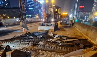 Hoàn thành việc sửa chữa các khe co giãn nguy hiểm ở đường trên cao Vành đai 3