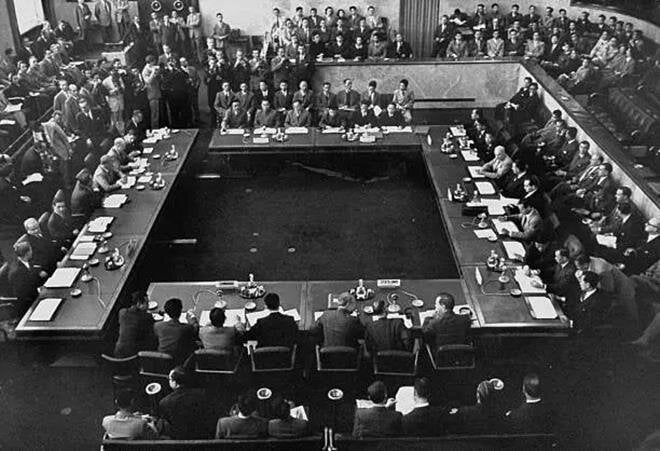 Hội nghị Geneve (Thụy Sĩ) năm 1954 bàn về lập lại hòa bình ở Đông Dương. (Ảnh tư liệu)