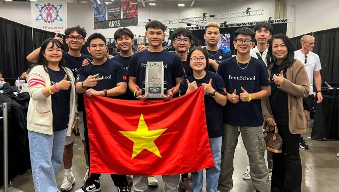 Học sinh Việt tại VEX Robotics World 2024. Ảnh: STEAM for Vietnam
