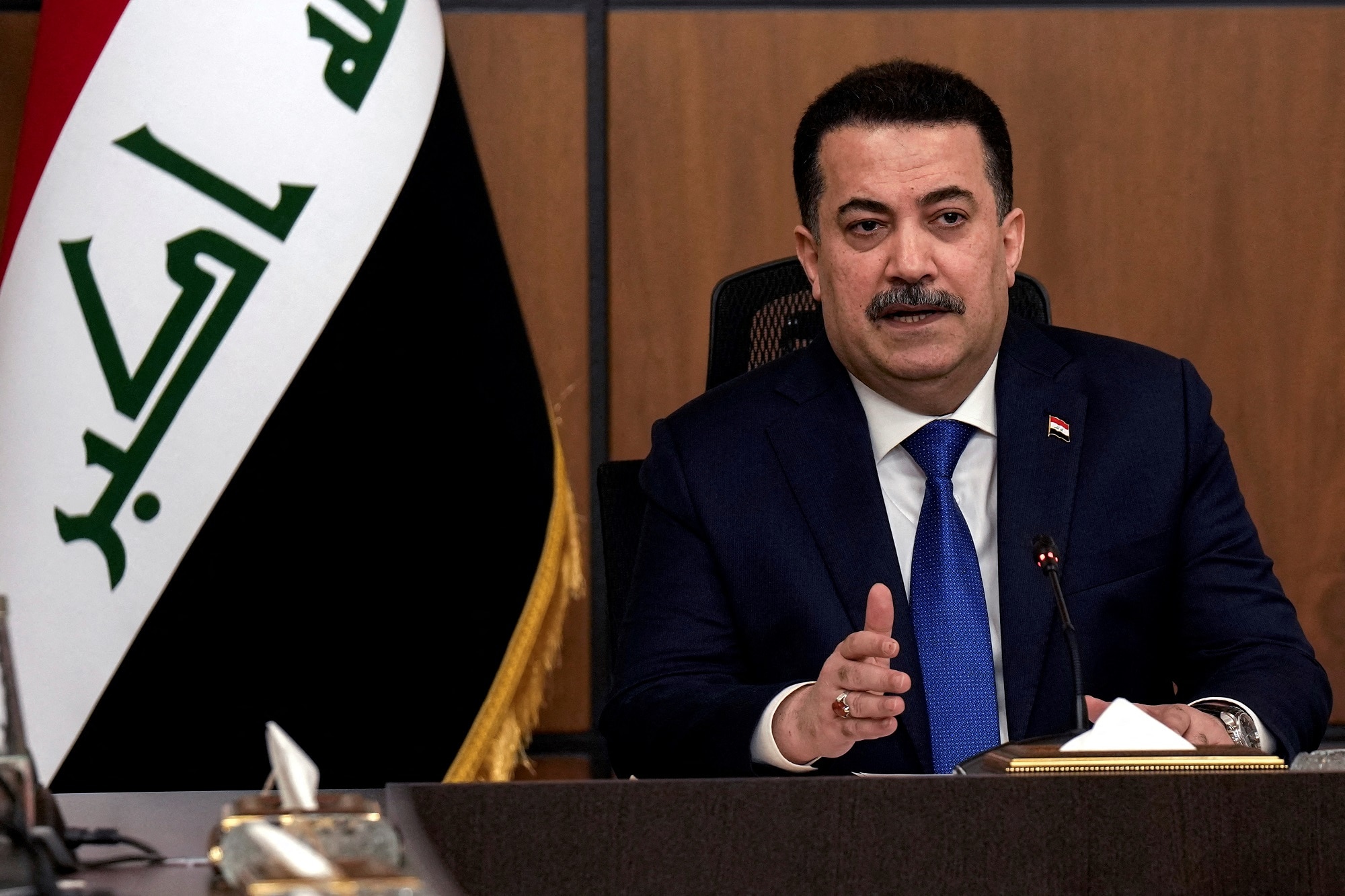 Thủ tướng Iraq Mohammed Shia al-Sudani tham dự phiên đàm phán đầu tiên giữa Iraq và Mỹ nhằm kết thúc sứ mệnh của Liên minh Quốc tế, tại Baghdad (Iraq) ngày 27.1