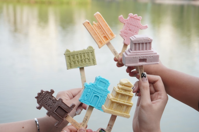 Ice cream sticks with pictures of landmarks in Hanoi. Photo: Gelato Sticks