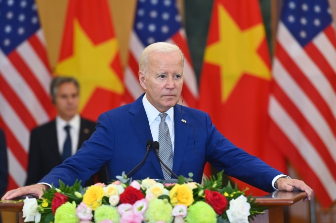 Tổng thống Mỹ Joe Biden trong chuyến thăm Việt Nam năm 2023. Ảnh: Ngọc Thành - Giang Huy