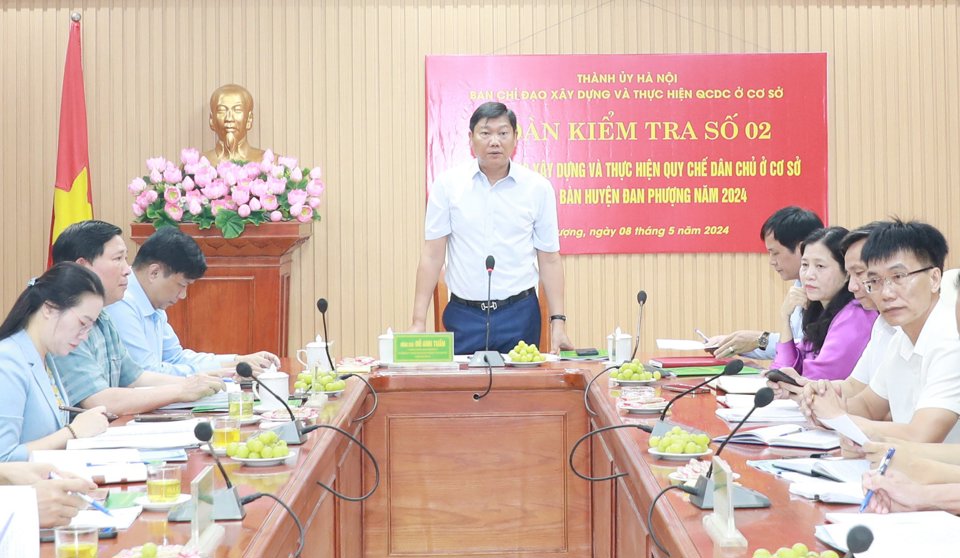 Trưởng ban Dân vận Thành ủy Đỗ Anh Tuấn phát biểu kết luận cuộc kiểm tra.