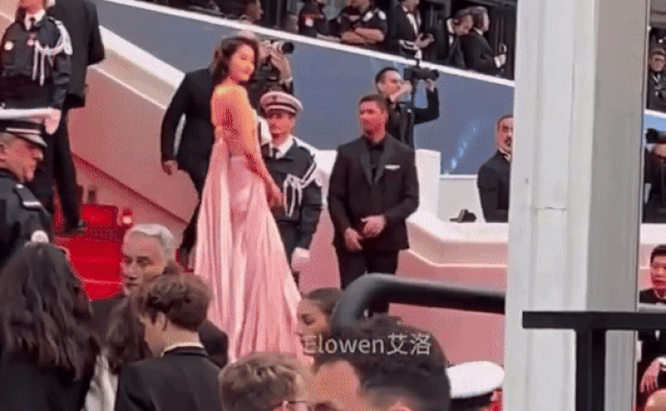 Tin tức giải trí 19-5: Fan Trung dậy sóng vì Quan Hiểu Đồng bị 'ủn' khỏi thảm đỏ Cannes- Ảnh 2. Quan Hiểu Đồng bị nhắc nhở trên thảm đỏ Cannes