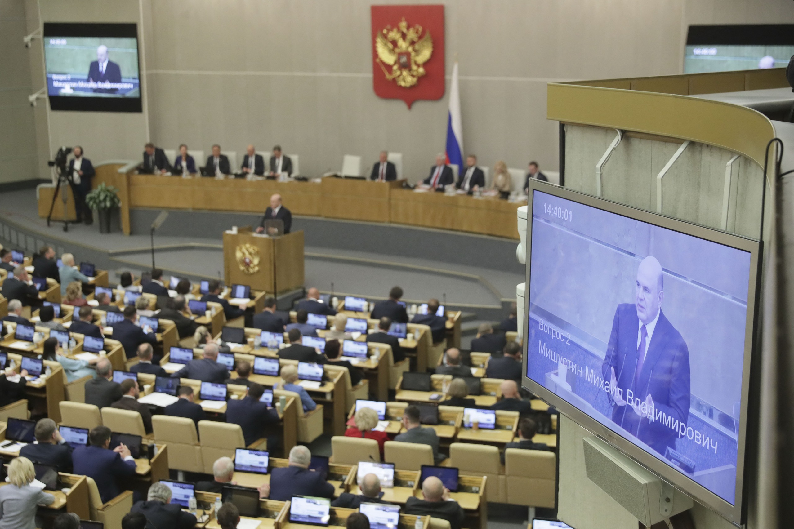 Tổng thống Putin thông qua cấu trúc mới của nội các Nga- Ảnh 1. Ông Mikhail Mishustin trình bày kế hoạch cho nhiệm kỳ mới trước Duma Quốc gia Nga hôm 10.5