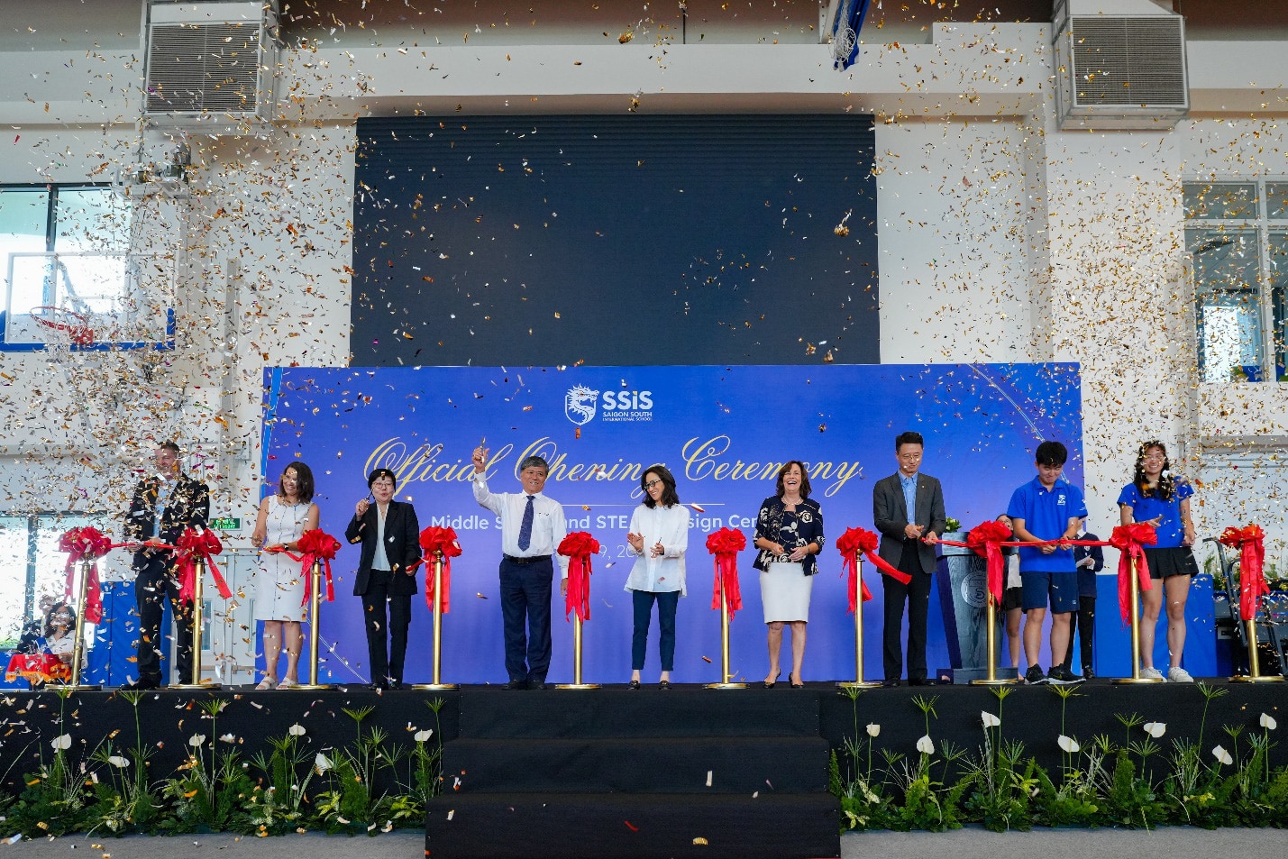 Lễ khánh thành trường THCS và trung tâm thiết kế STEAM của Trường Quốc tế Nam Sài Gòn - Ảnh: SSIS