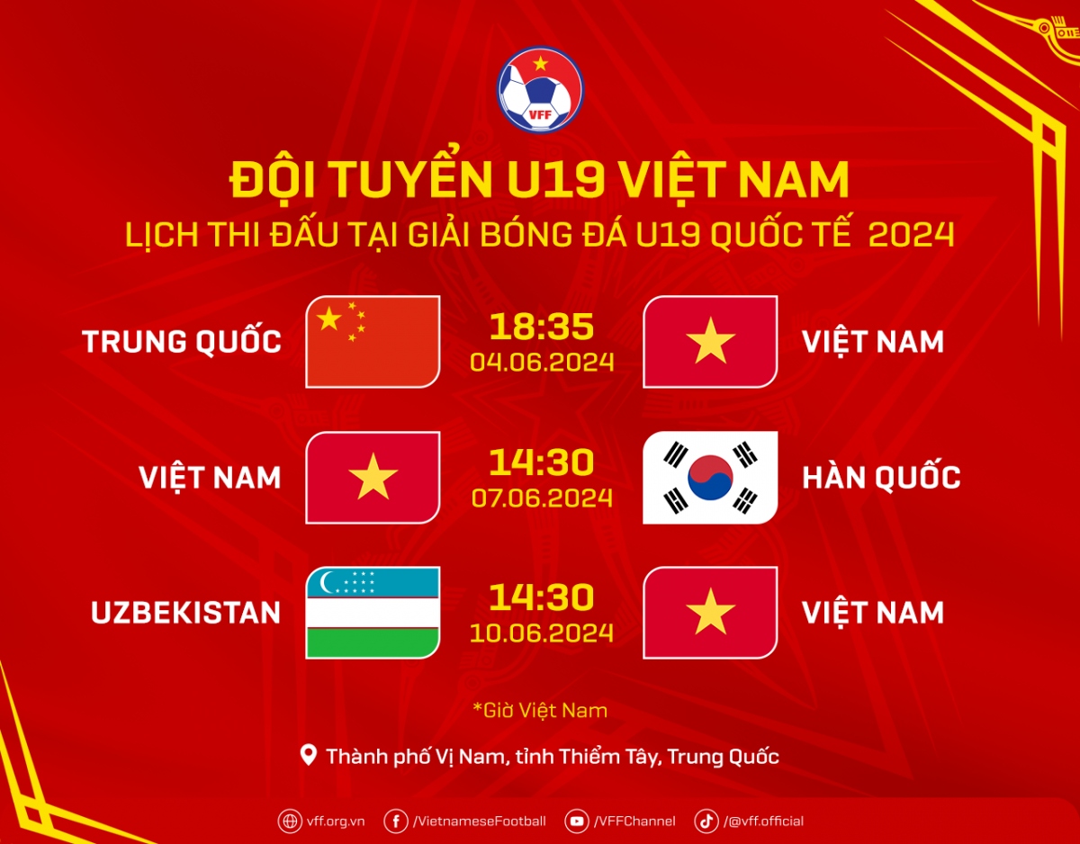 lịch thi đấu giải u19 quốc tế 2024 u19 việt nam so tài u19 trung quốc hình ảnh 1 lich thi dau giai u19 quoc te 2024 u19 viet nam so tai u19 trung quoc hinh anh 1