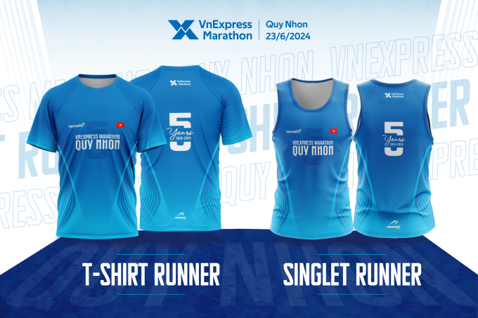 Mấu áo đấu kỷ niệm 5 năm VnExpress Marathon Quy Nhơn.