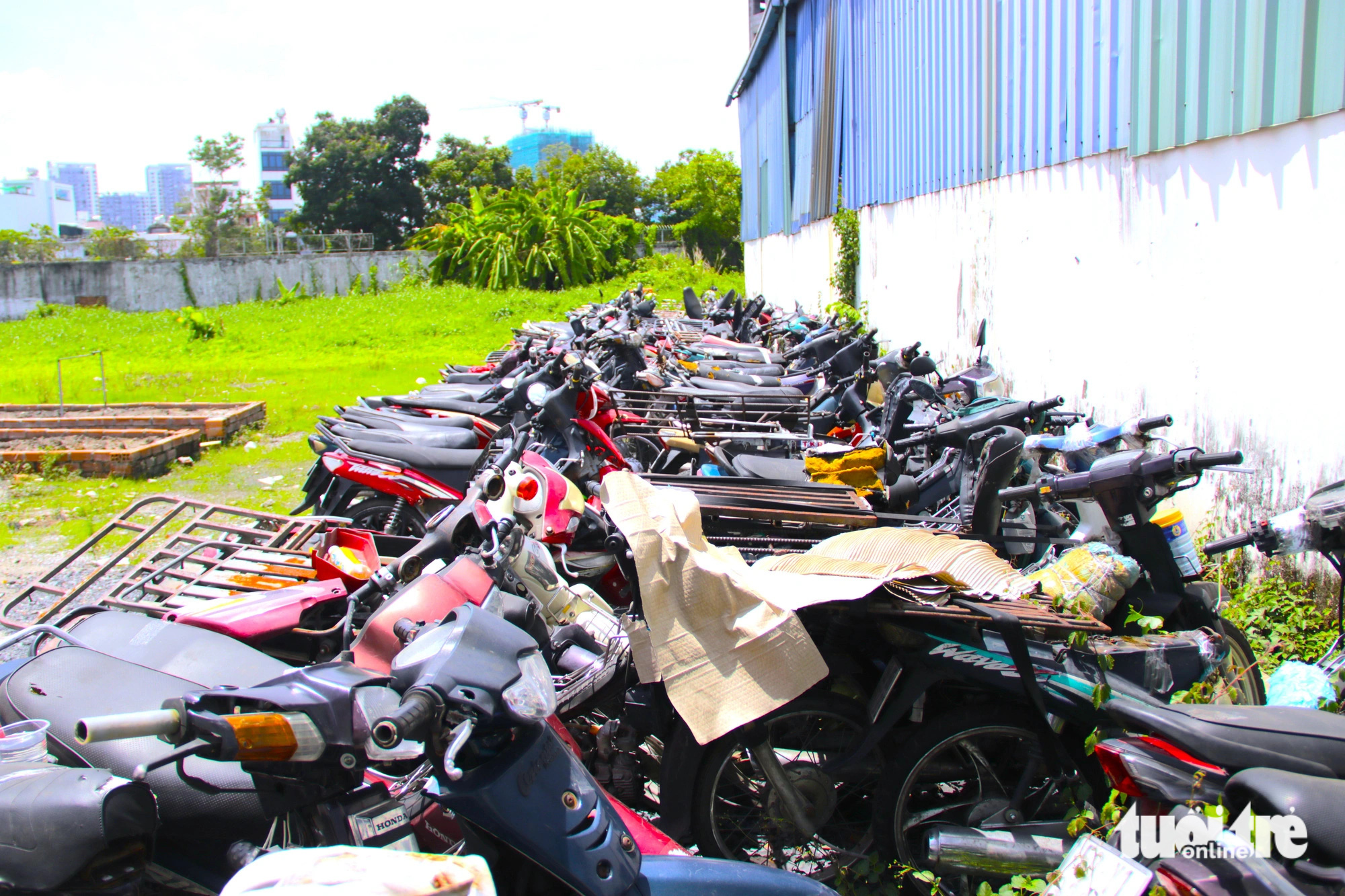 Bên trong khu đất quận 6 kiến nghị xây cơ sở 2 Bệnh viện Mắt TP.HCM- Ảnh 9. Khu đất trống được trưng dụng để làm nơi tạm thu giữ xe vi phạm giao thông - Ảnh: TIẾN QUỐC