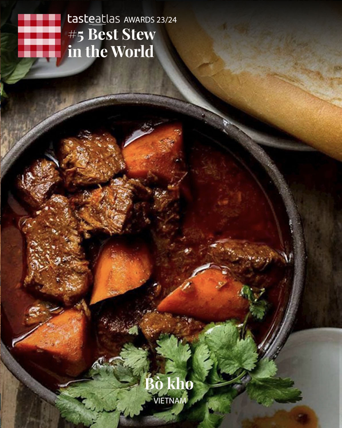 Bò kho, bún bò, cơm tấm top 100 món ăn sáng ngon nhất thế giới- Ảnh 4. Bò kho cũng đang giữ danh hiệu món hầm ngon top 5 thế giới của chuyên trang ẩm thực TasteAtlas