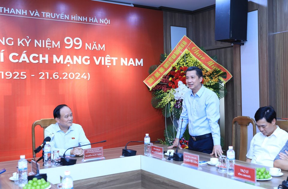Lãnh đạo Đài Phát thanh và Truyền hình Hà Nội phát biểu