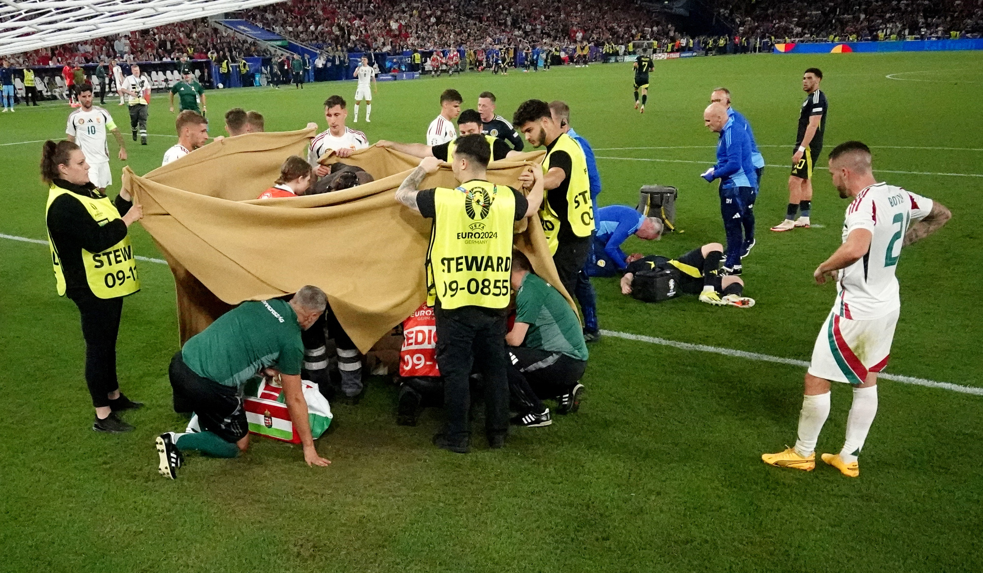 Hungarian striker unconscious after collision at Euro 2024, captain
