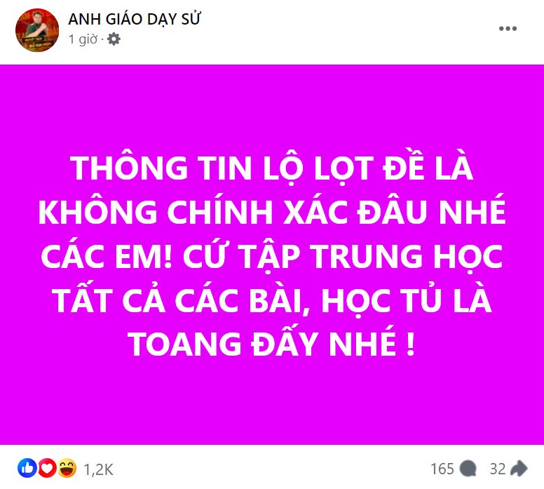 Nửa đêm, mạng xã hội xôn xao tin 'lộ đề' thi tốt nghiệp THPT 2024- Ảnh 3. Nửa đêm, mạng xã hội xôn xao tin 'lộ đề' thi tốt nghiệp THPT 2024- Ảnh 3.