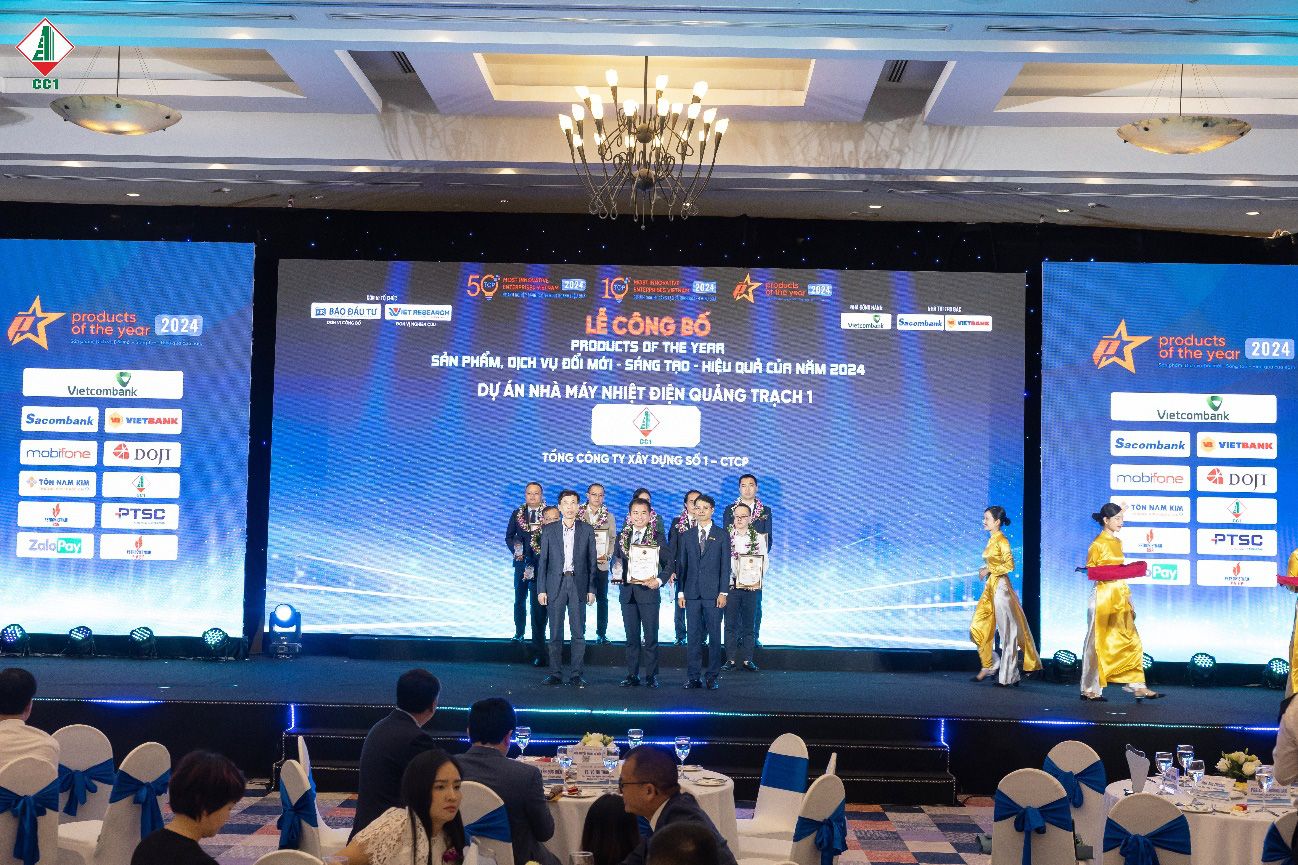 CC1 vào top 10 doanh nghiệp sáng tạo và kinh doanh hiệu quả ngành BĐS - xây dựng- Ảnh 3. Dự án Nhà máy Nhiệt điện Quảng Trạch 1 đạt danh hiệu "Product of the Year - Top 100 sản phẩm đổi mới sáng tạo năm 2024"