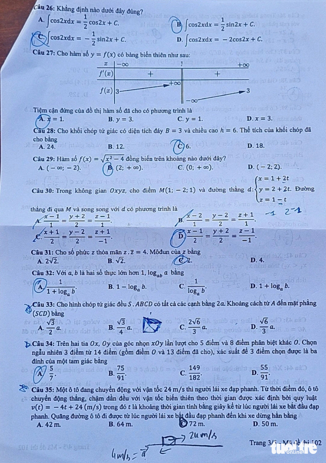 Đã có đề thi toán kỳ thi tốt nghiệp THPT 2024, nhiều thí sinh nói đề vừa sức- Ảnh 20. Đã có đề thi toán kỳ thi tốt nghiệp THPT 2024, nhiều thí sinh nói đề vừa sức- Ảnh 20.