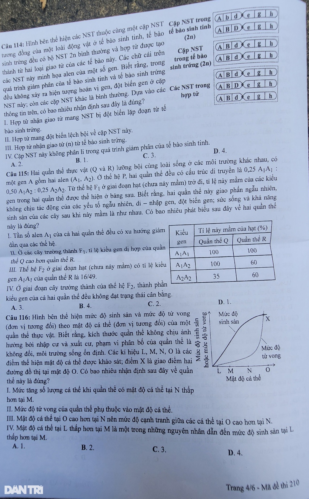 Cập nhật đề thi vật lý, hóa học, sinh học kỳ thi tốt nghiệp THPT - 8 Cập nhật đề thi vật lý, hóa học, sinh học kỳ thi tốt nghiệp THPT - 8