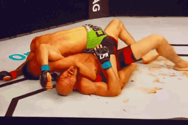 Carlos Calderon ra đòn hạ gục Kurtis Ellis.
