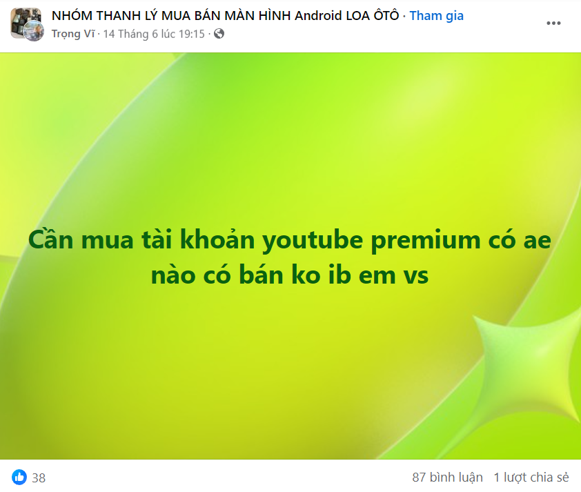 Coi chừng bị lừa khi mua tài khoản YouTube Premium, Netflix trên mạng- Ảnh 1. Coi chừng bị lừa khi mua tài khoản YouTube Premium, Netflix trên mạng- Ảnh 1.