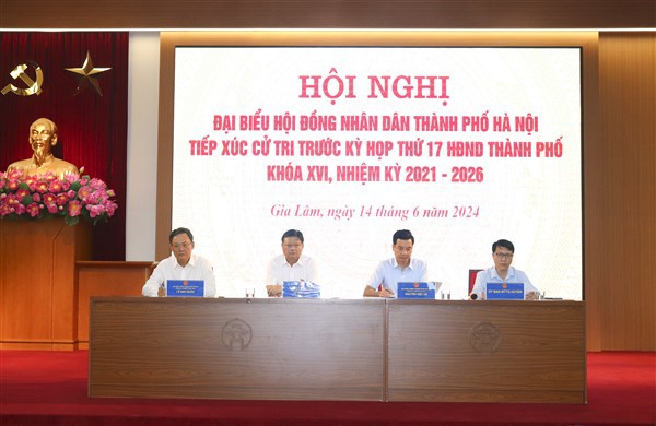 Tổ đại biểu HĐND TP Hà Nội - Đơn vị bầu cử số 20 tại buổi tiếp xúc cử tri huyện Gia Lâm.