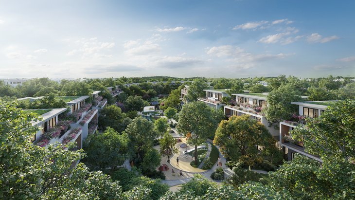 Khám phá biệt thự Forest Villas tại vùng đất có mảng xanh gấp 3 tiêu chuẩn Liên Hợp Quốc- Ảnh 2. Mặt sau mỗi căn biệt thự tiếp giáp với công viên chủ đề