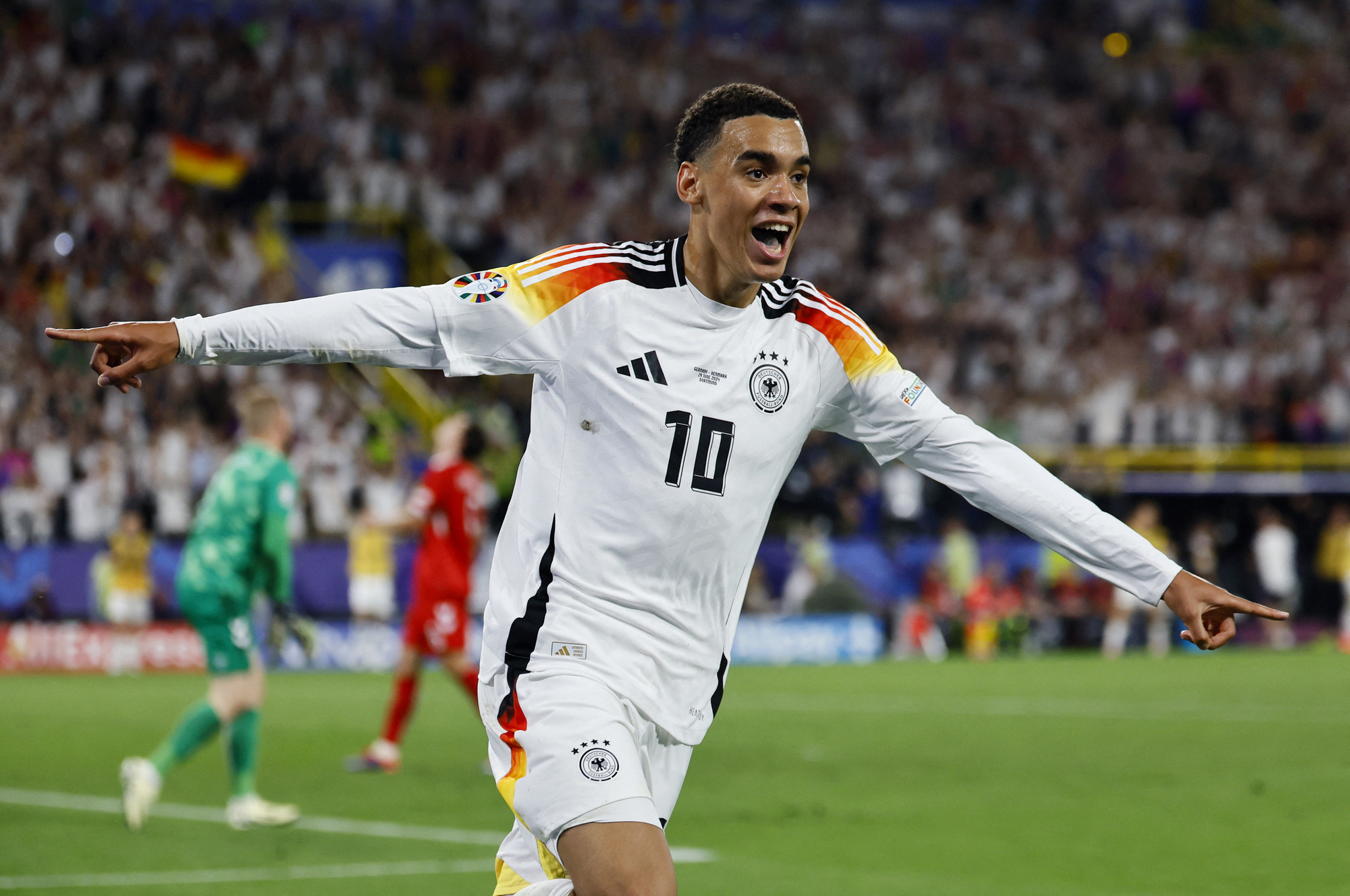 Kỷ lục: 6 cầu thủ cùng giành danh hiệu vua phá lưới Euro 2024- Ảnh 2. Musiala (tuyển Đức) là một trong sáu vua phá lưới Euro 2024 - Ảnh: REUTERS