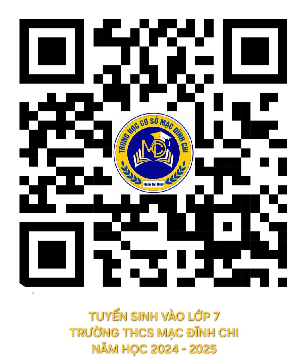 Quận Tân Bình thành lập 3 trường công lập mới, tuyển sinh ngay- Ảnh 4. Mã QR này để đăng ký trực tuyến vào lớp 7 Trường THCS Mạc Đĩnh Chi