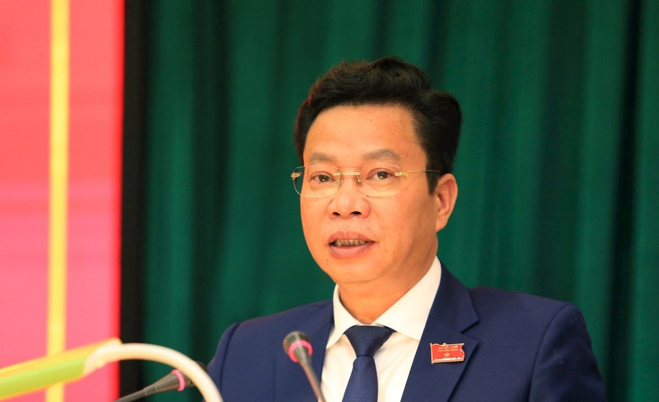 Đồng chí Lưu Văn Trung, Phó Bí thư Tỉnh ủy, Chủ tịch HĐND tỉnh Đắk Nông phát biểu khai mạc kỳ họp.