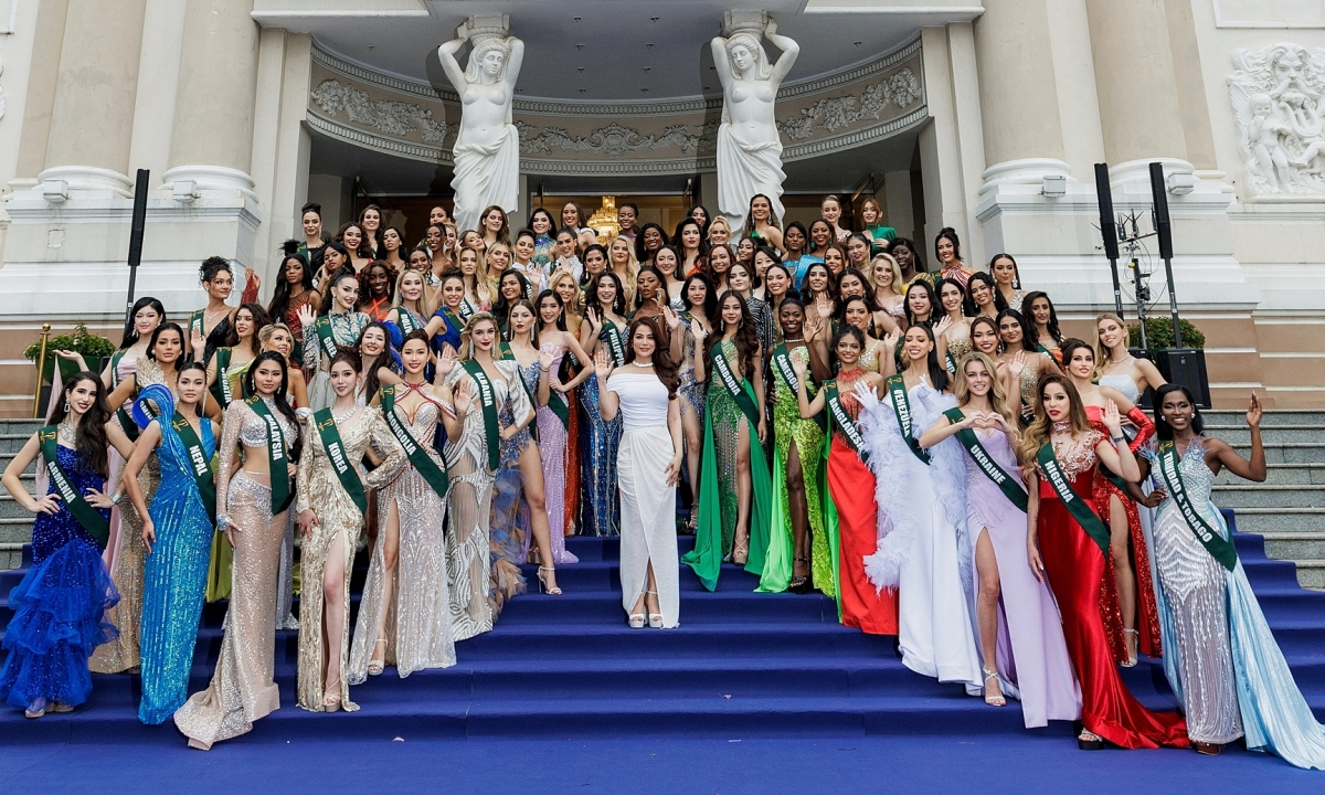 90 thí sinh Miss Earth 2023 mặc gợi cảm "đọ sắc": Hoa hậu Lan Anh, mỹ nhân Hàn Quốc nổi bật nhất? - Ảnh 1. 90 thí sinh Miss Earth 2023 mặc gợi cảm "đọ sắc": Hoa hậu Lan Anh, mỹ nhân Hàn Quốc nổi bật nhất? - Ảnh 1.