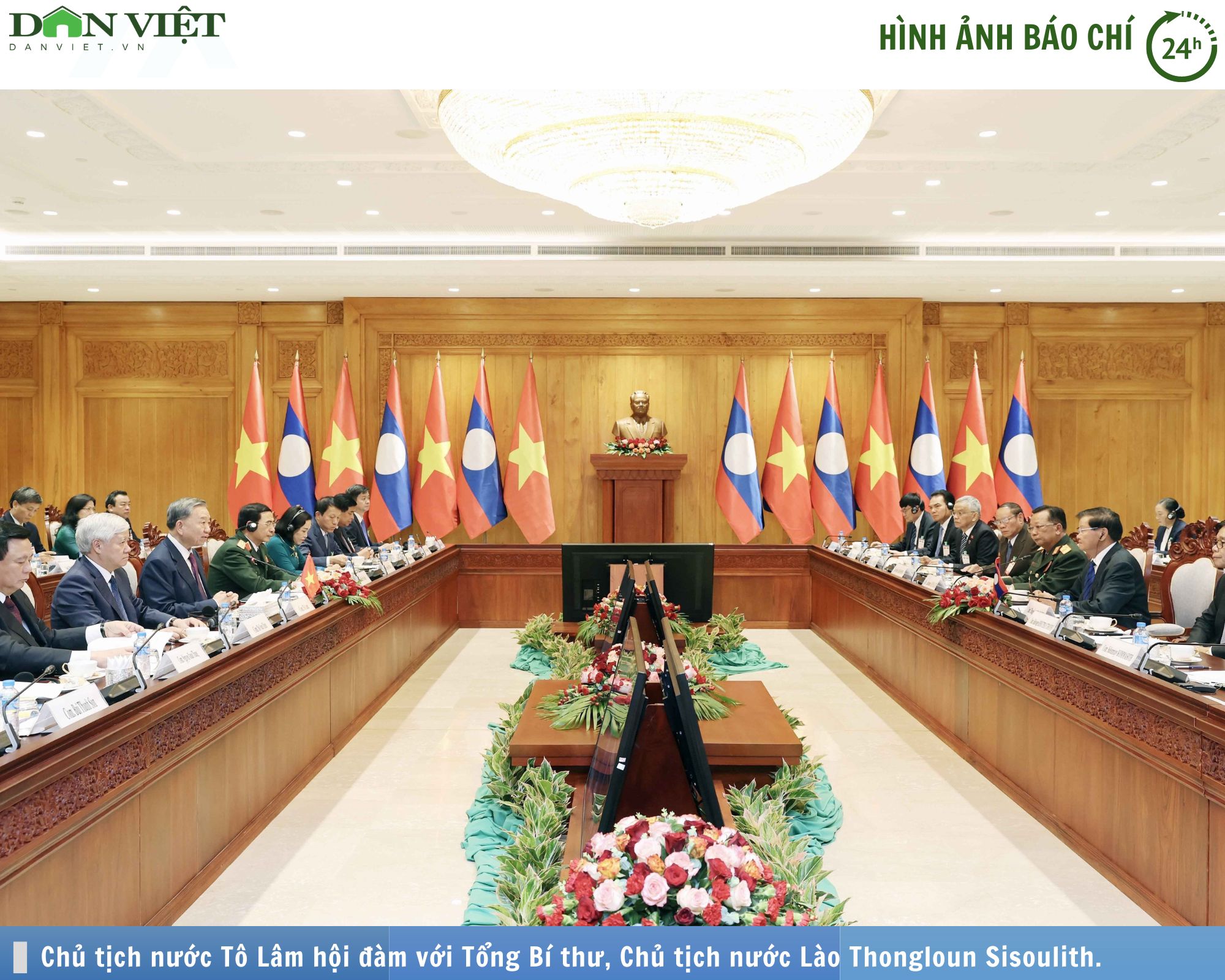 Hình ảnh báo chí 24h: Chủ tịch nước Tô Lâm hội đàm với Tổng Bí thư, Chủ tịch nước Lào- Ảnh 1. Hình ảnh báo chí 24h: Chủ tịch nước Tô Lâm hội đàm với Tổng Bí thư, Chủ tịch nước Lào- Ảnh 1.