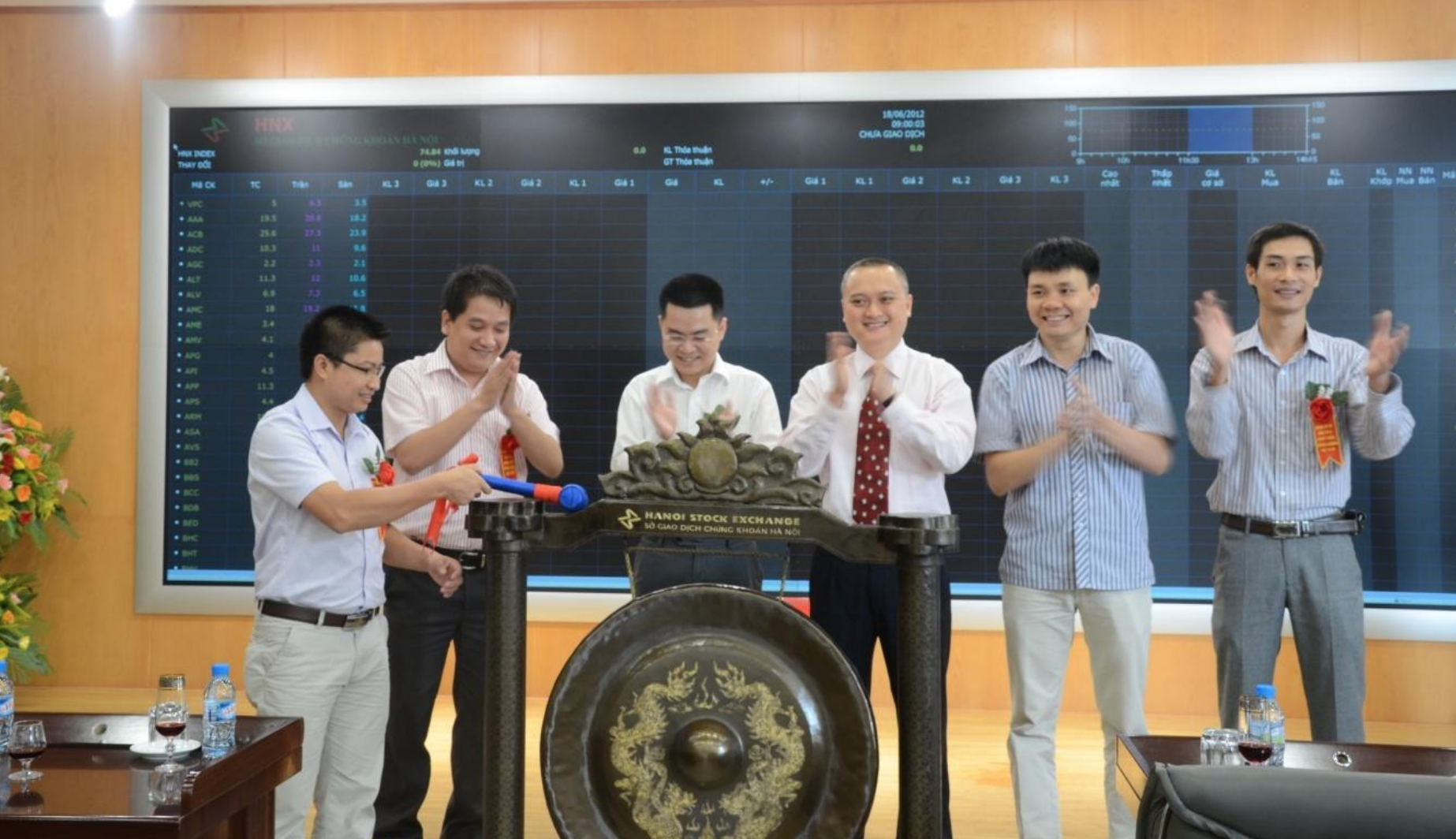Một công ty lỗ chục năm, kế toán trưởng xin nghỉ vì nhiều lúc trễ 'deadline'- Ảnh 1. Lễ khai trương giao dịch cổ phiếu VPC của Công ty CP Đầu tư và Năng lượng Việt Nam tại HNX từ năm 2012 - Ảnh: Website DN
