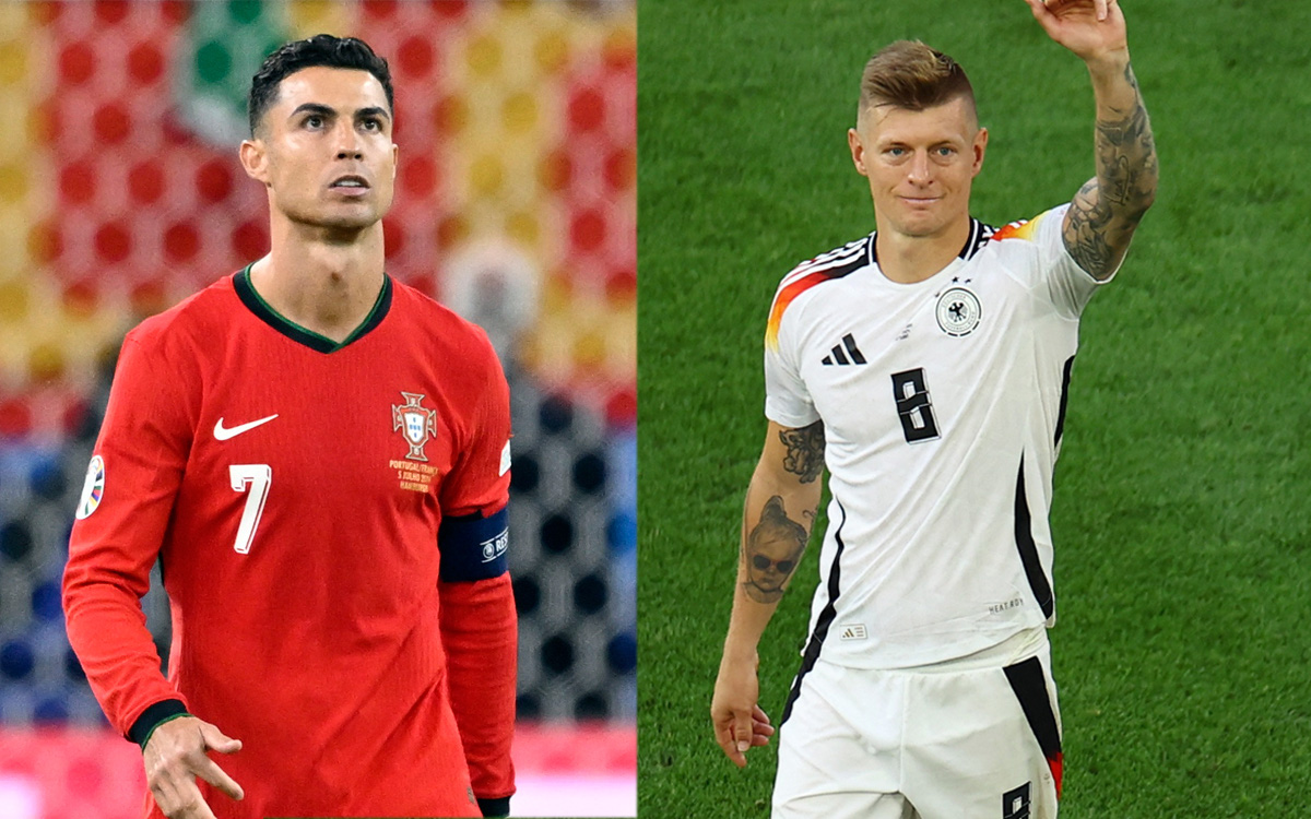 Kroos và Ronaldo nói lời chia tay Euro trong cùng một buổi tối Ảnh: Reuters Kroos và Ronaldo nói lời chia tay Euro trong cùng một buổi tối - Ảnh: REUTERS